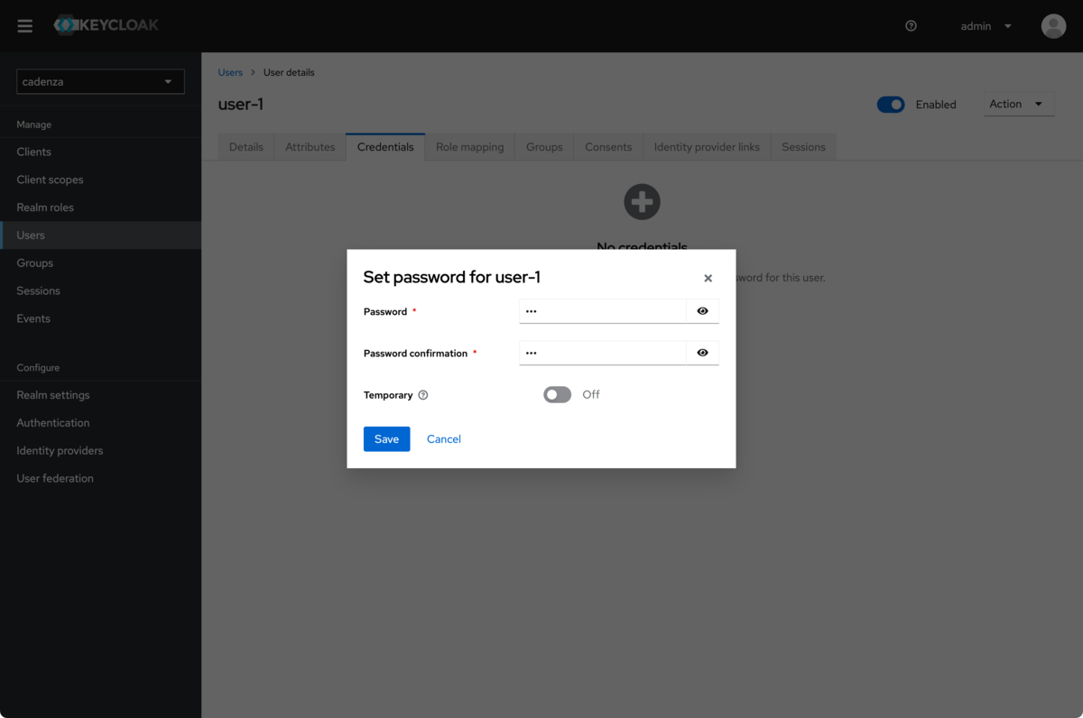 Keycloak create user