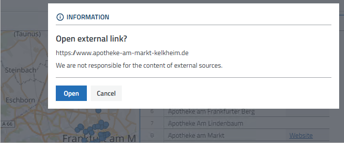 Disclaimer dialog