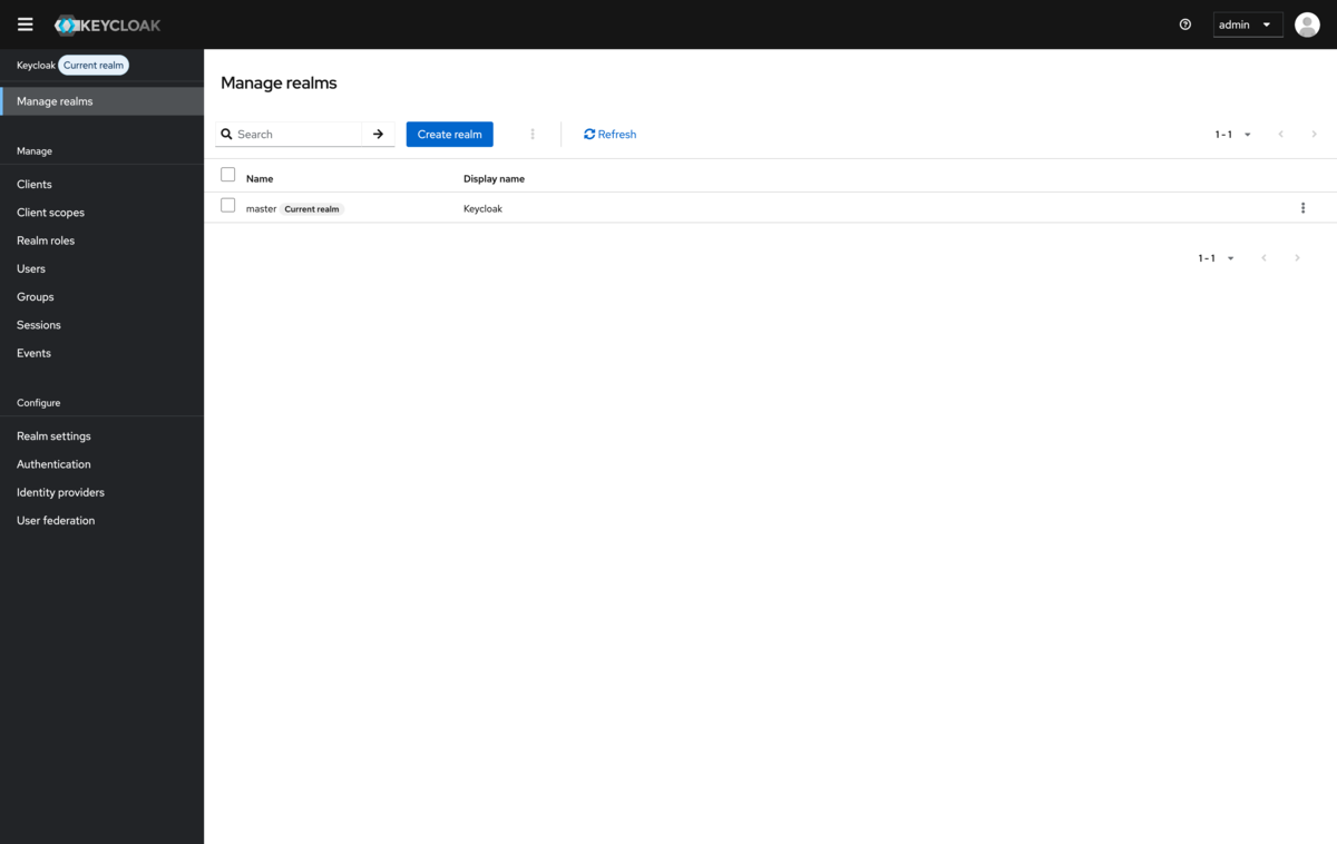 Keycloak add realm