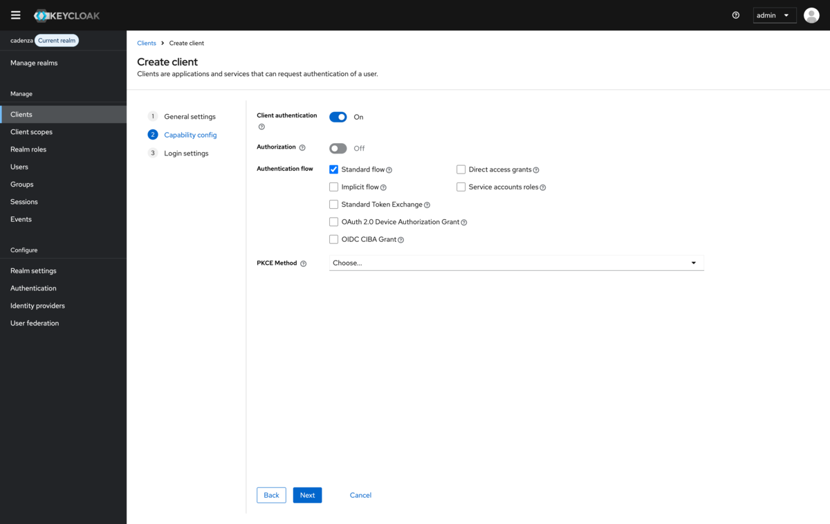 Keycload add client