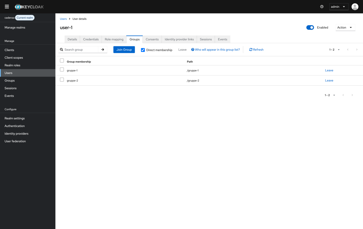 Keycloak create user