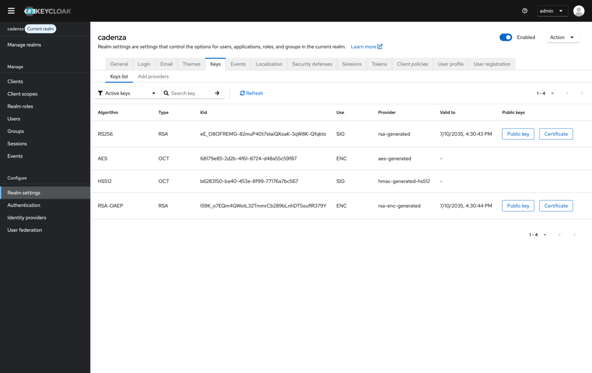 Keycloak get realm public key