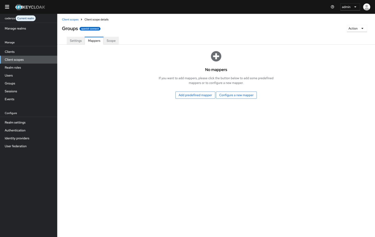 Client scope configuration
