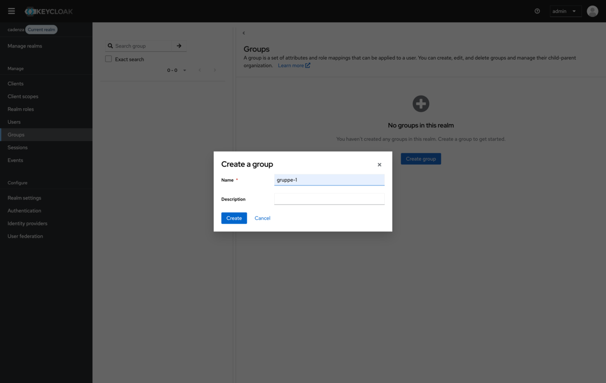 Keycloak add groups