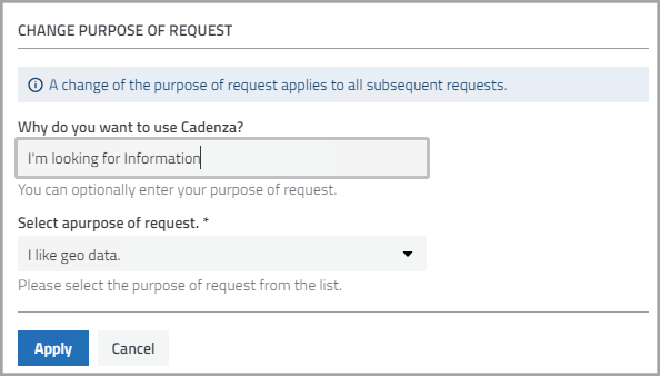 Purpose of request form